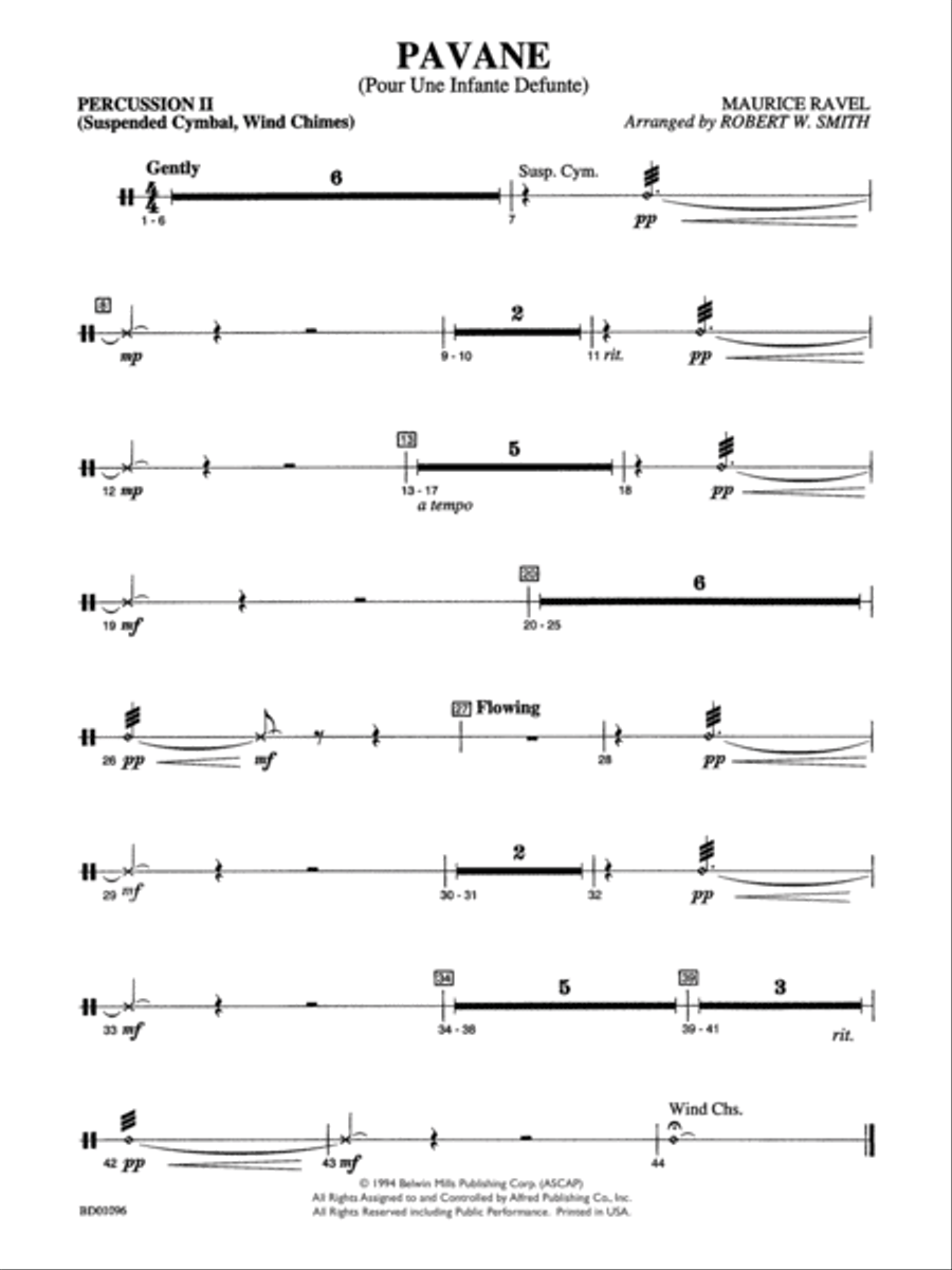 Pavane (Pour Une Infante Defunte): 2nd Percussion Concert Band scores gallery preview page 1