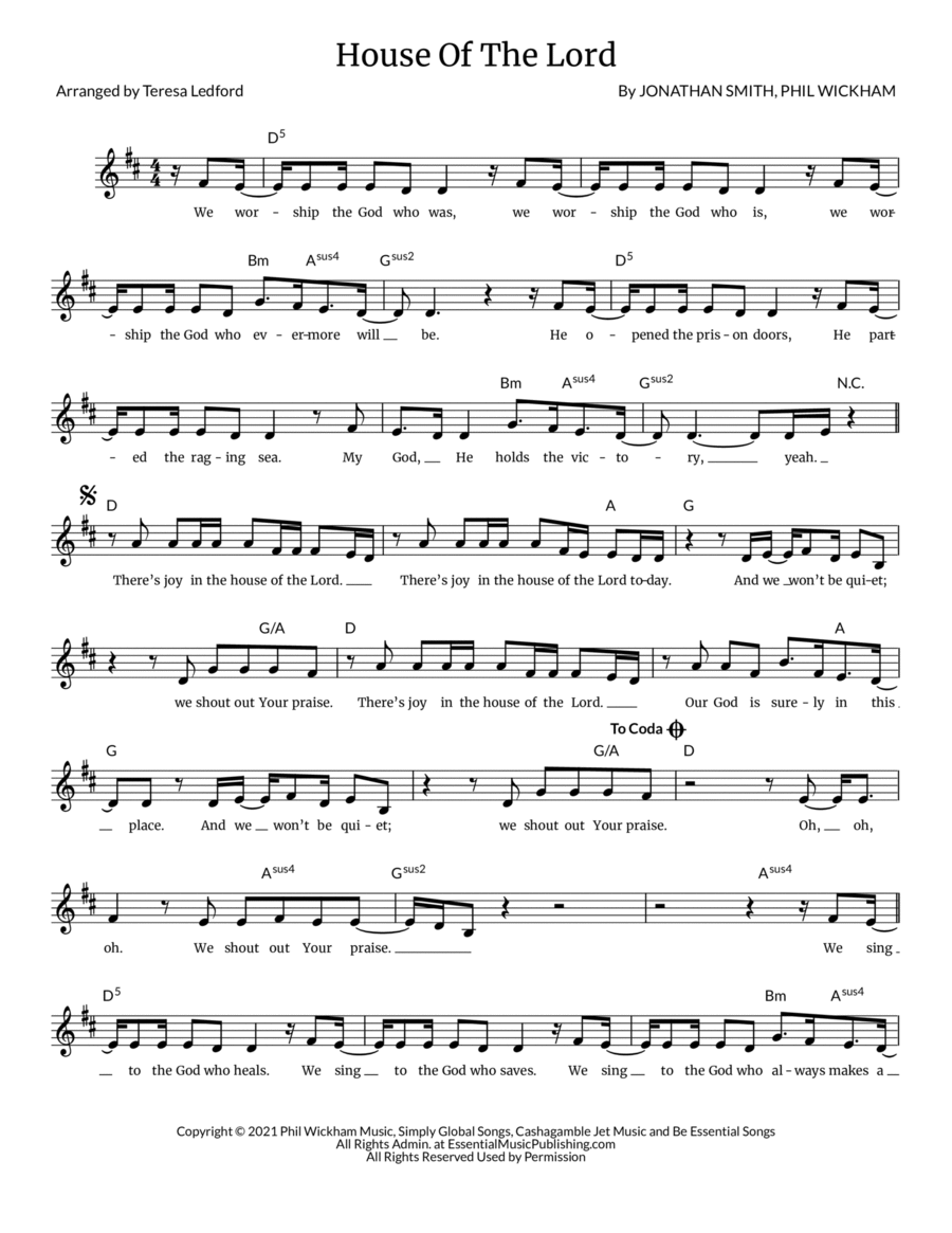 House Of The Lord Piano scores gallery preview page 1