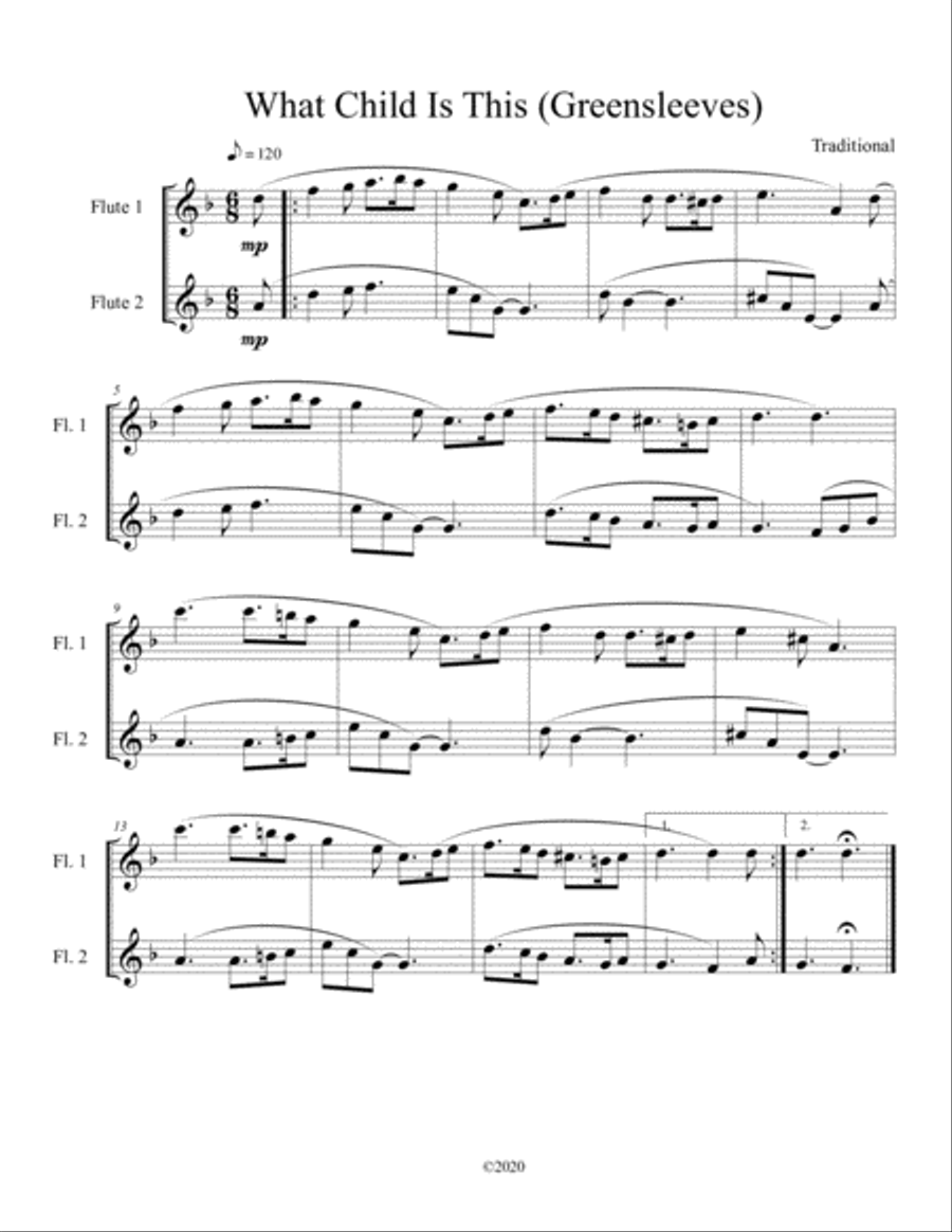10 Christmas Duets for flute (Vol. 1) Flute Duet scores gallery preview page 6