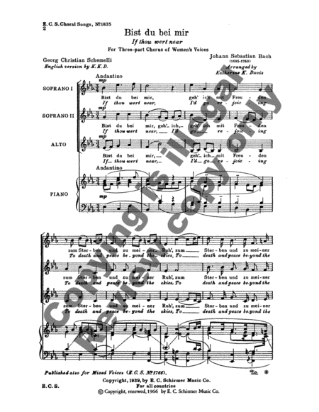 Bist du bei mir (If Thou Wert Near) BWV 508
