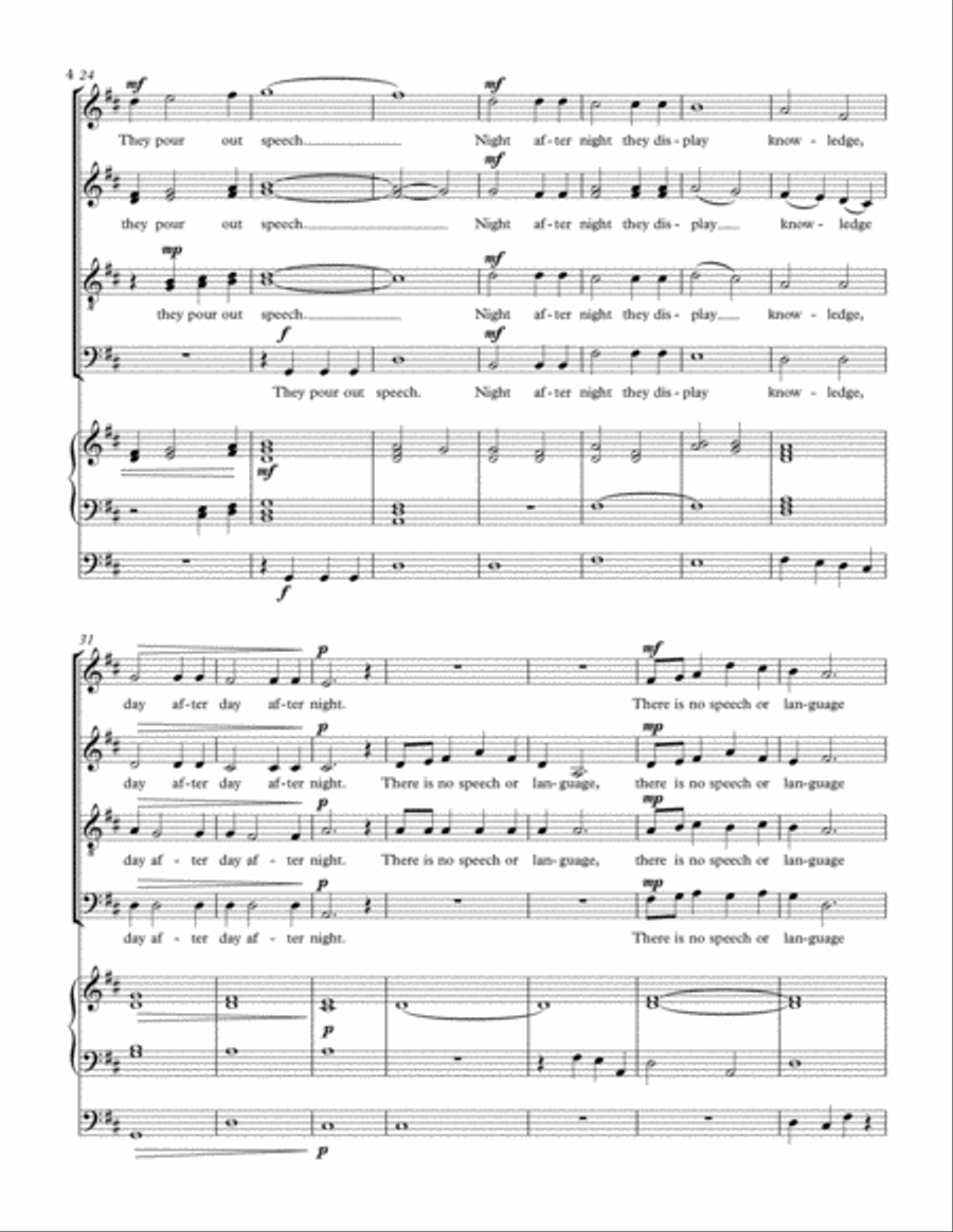 Psalm 19 4-Part scores gallery preview page 4