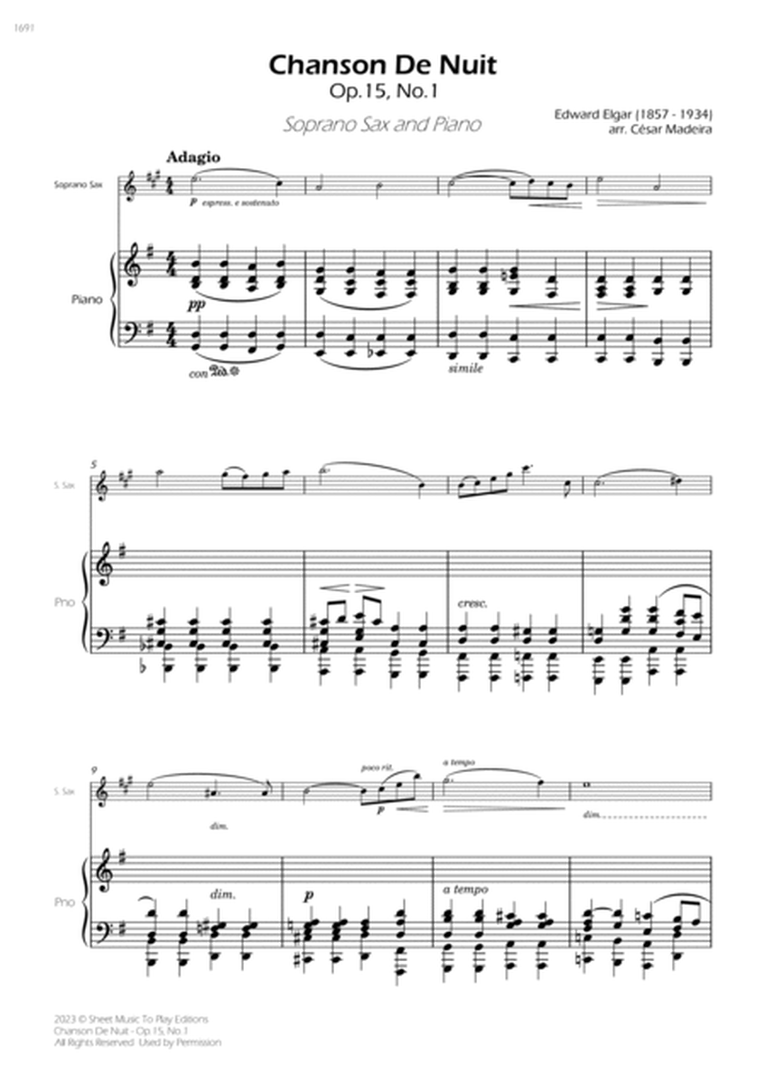 Chanson De Nuit, Op.15 No.1 - Soprano Sax and Piano (Full Score and Parts) image number null