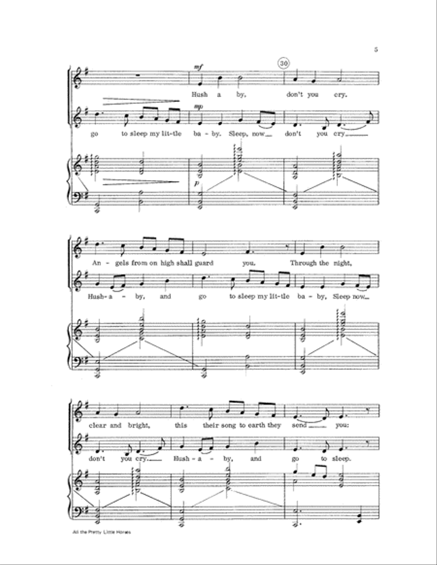 All the Pretty Little Horses SSA scores gallery preview page 5
