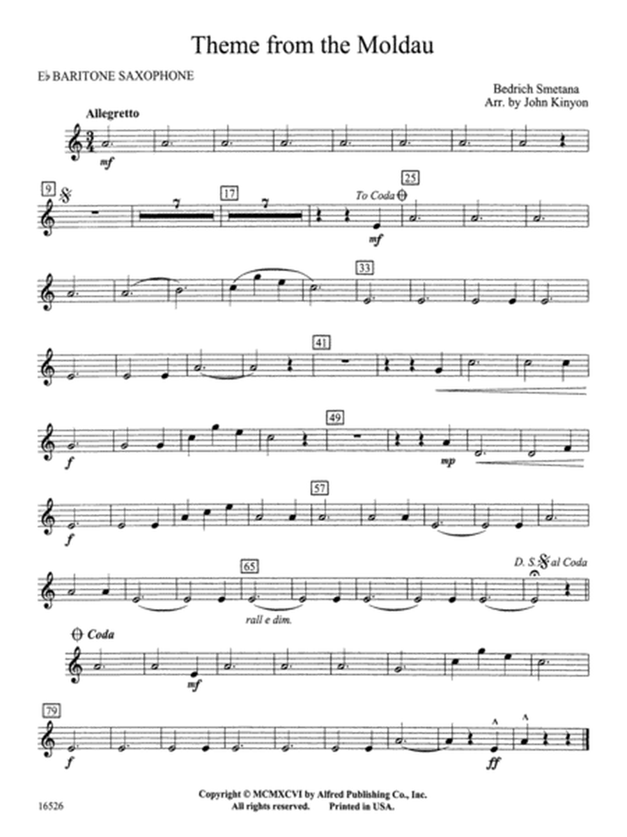 Theme from "The Moldau": E-flat Baritone Saxophone