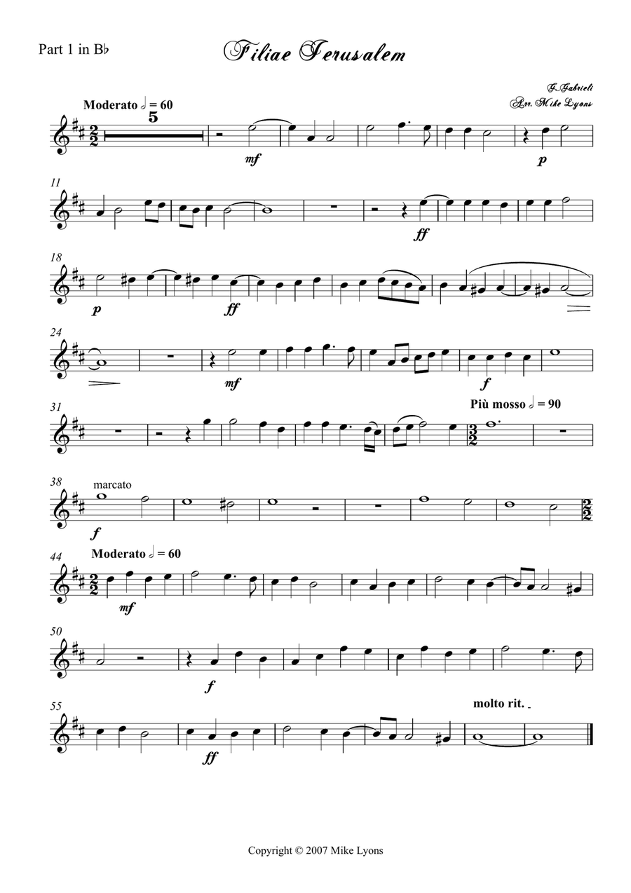 Filiae Jerusalem - Giovanni Gabrieli (Brass Quartet) Brass Quartet scores gallery preview page 6