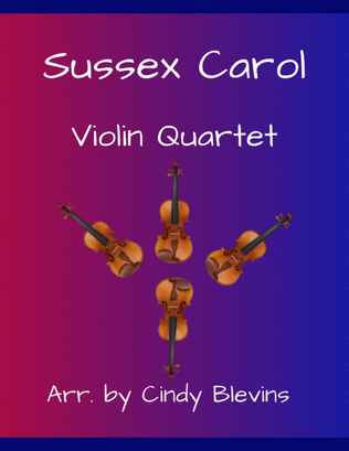 Book cover for Sussex Carol, for Violin Quartet
