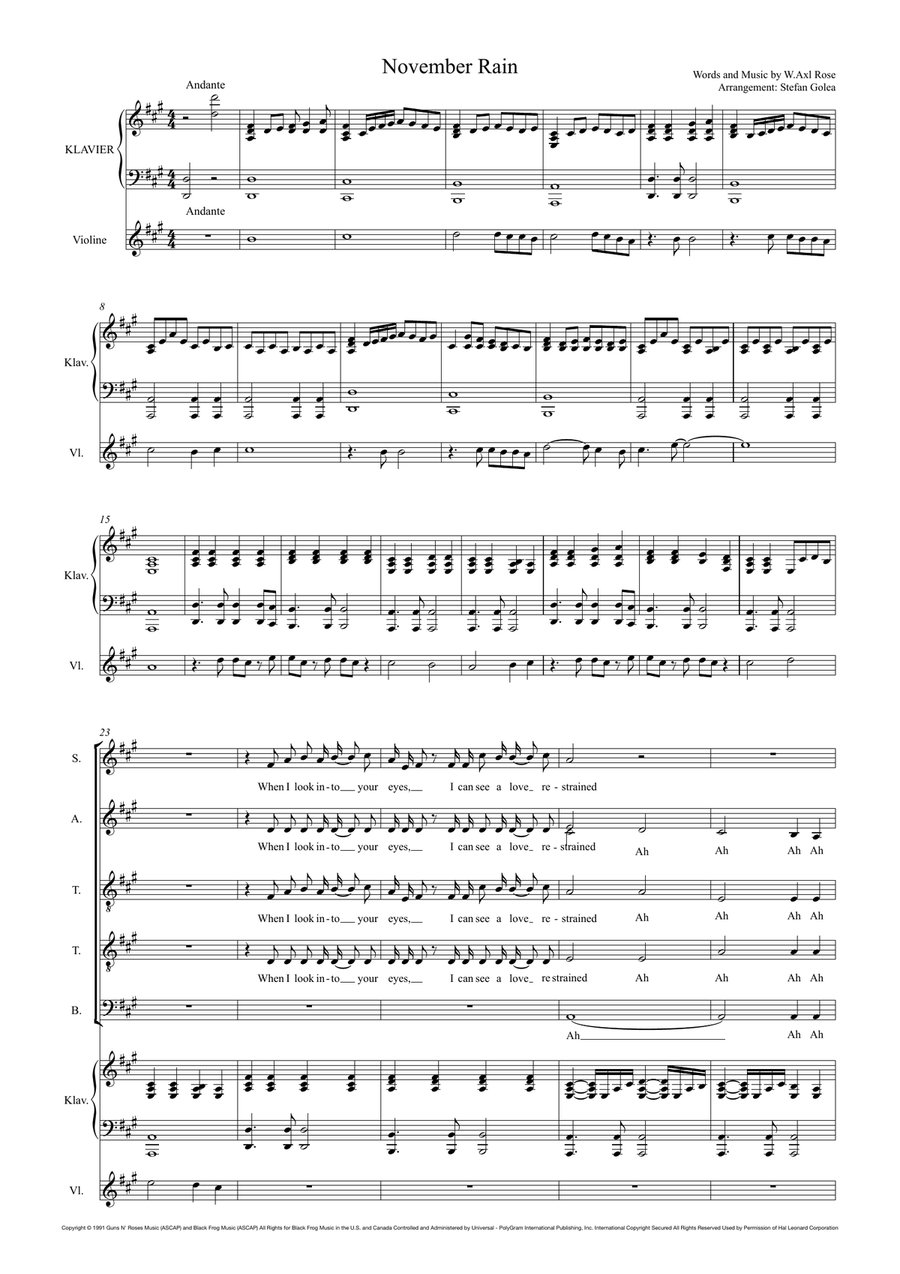 November Rain November Rain Divisi scores gallery preview page 1