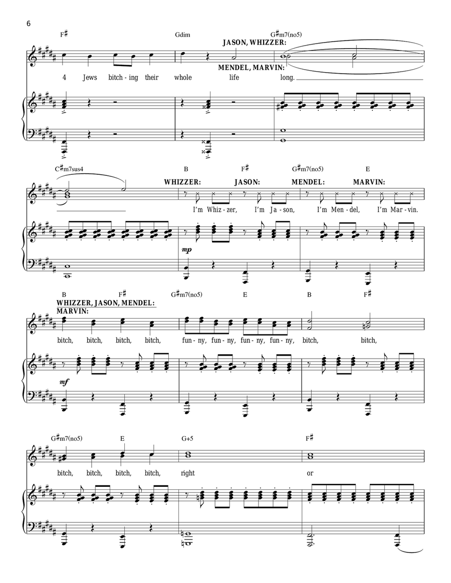 4 Jews In A Room Bitching Voice Solo scores gallery preview page 6