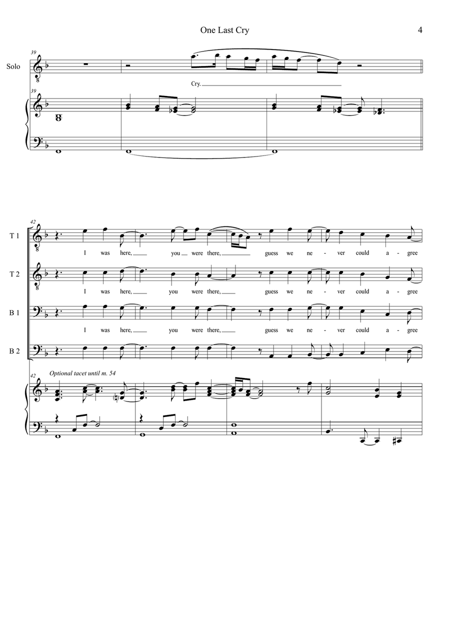 One Last Cry One Last Cry TTBB scores gallery preview page 4