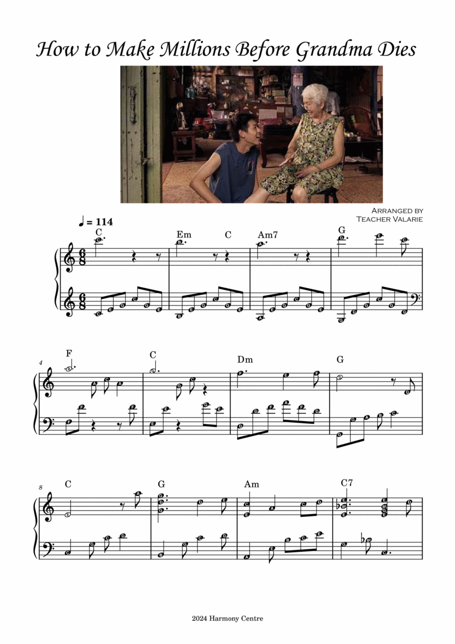 How to Make Millions Before Grandmother Dies Piano Solo scores gallery preview page 1
