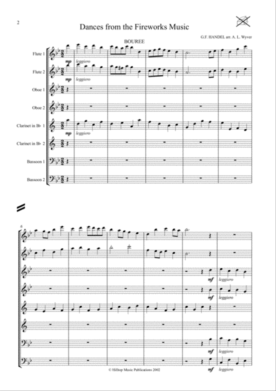Dances from the Fireworks Music arr. wind octet Woodwind Ensemble scores gallery preview page 2