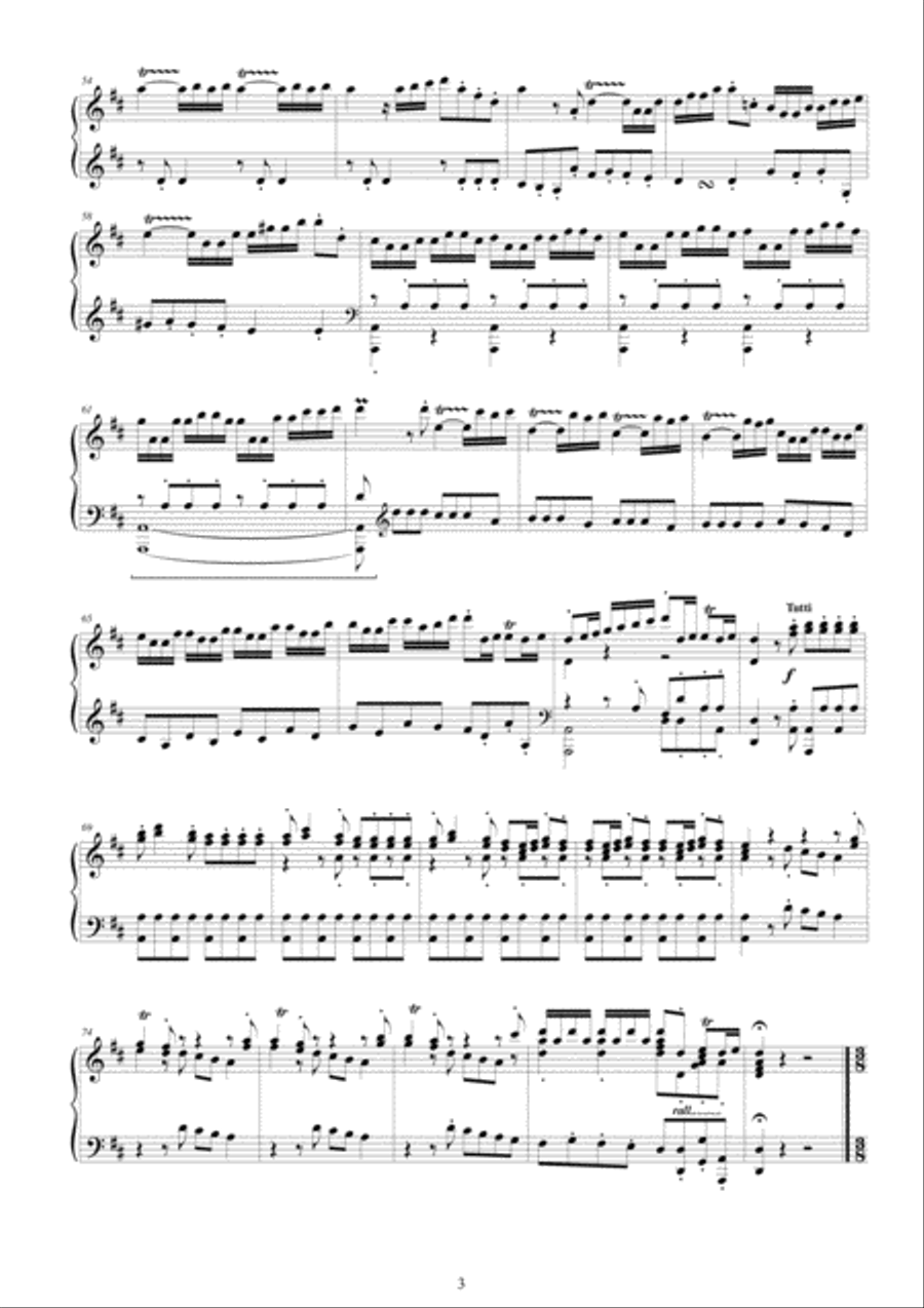 Vivaldi - Concerto in D major RV 429 for Piano Piano Solo scores gallery preview page 3