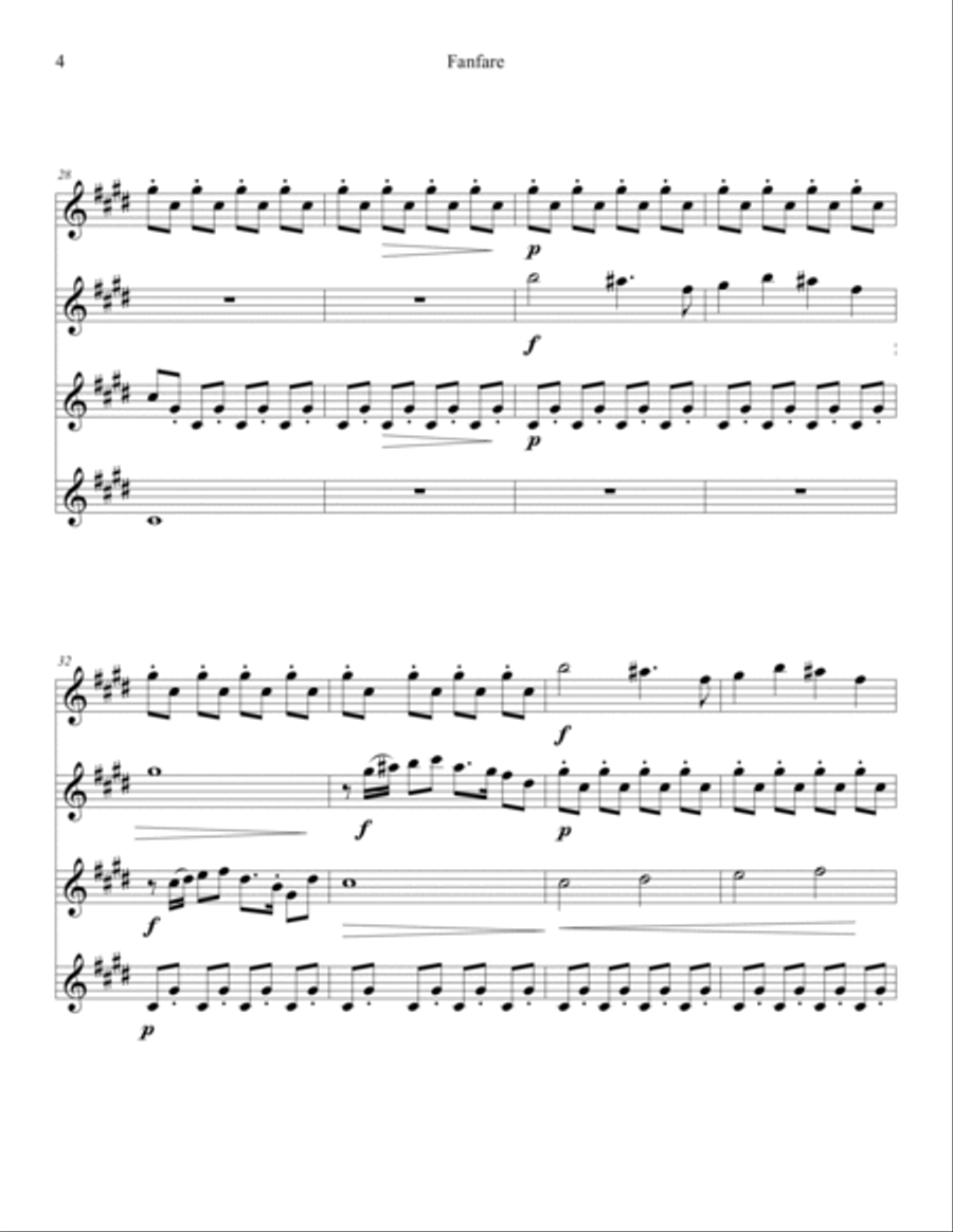 Fanfare - for Flute Quartet (2021) Flute Quartet scores gallery preview page 5
