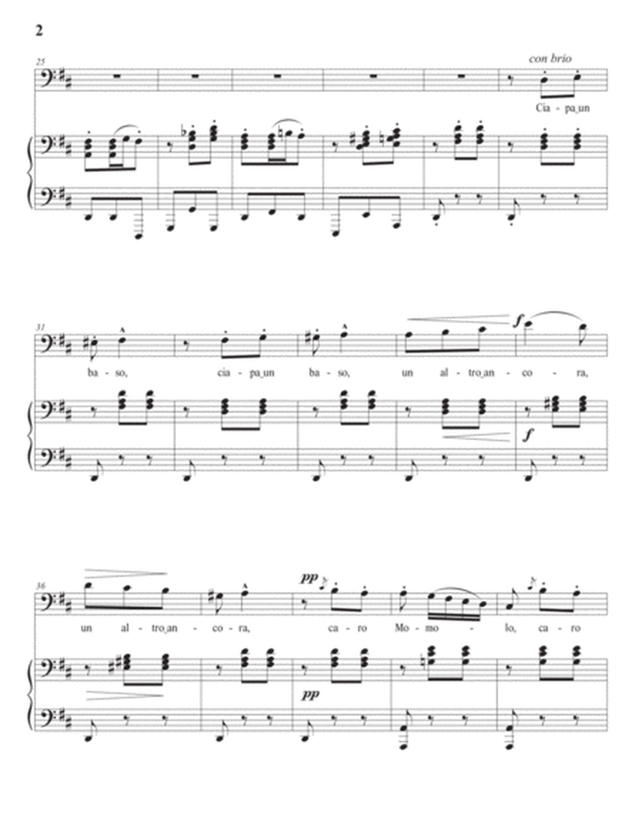 ROSSINI: Anzoleta dopo la regata (transposed to D major, bass clef)