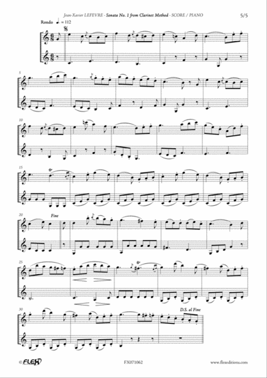 Sonata No. 1 form Clarinet Method image number null