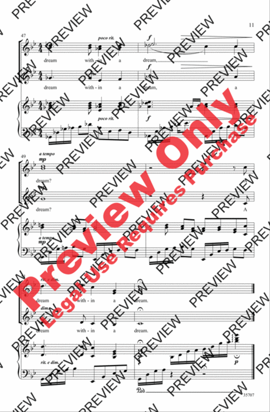 A Dream Within a Dream Women's Choir scores gallery preview page 11