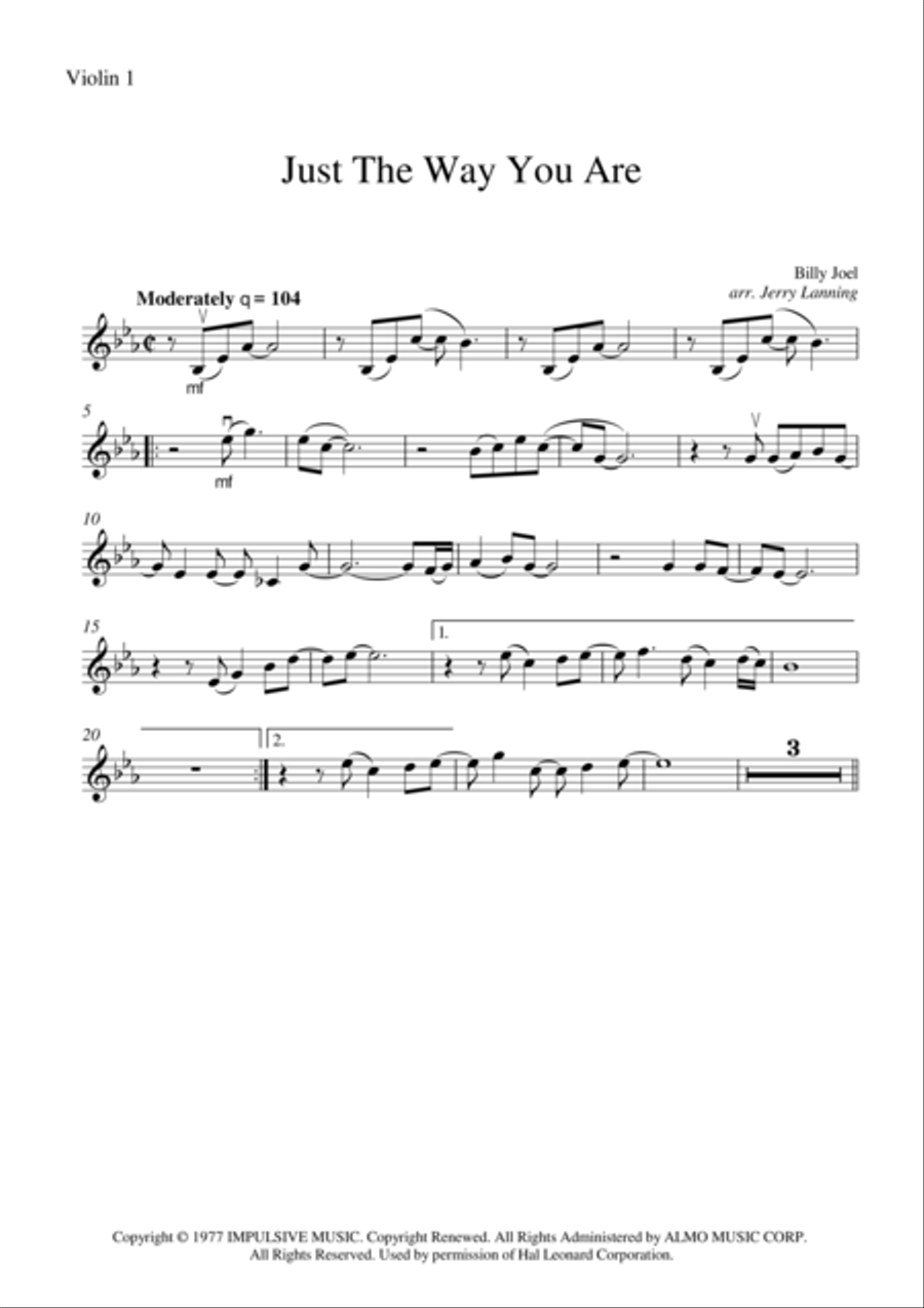 Just The Way You Are String Quartet scores gallery preview page 5