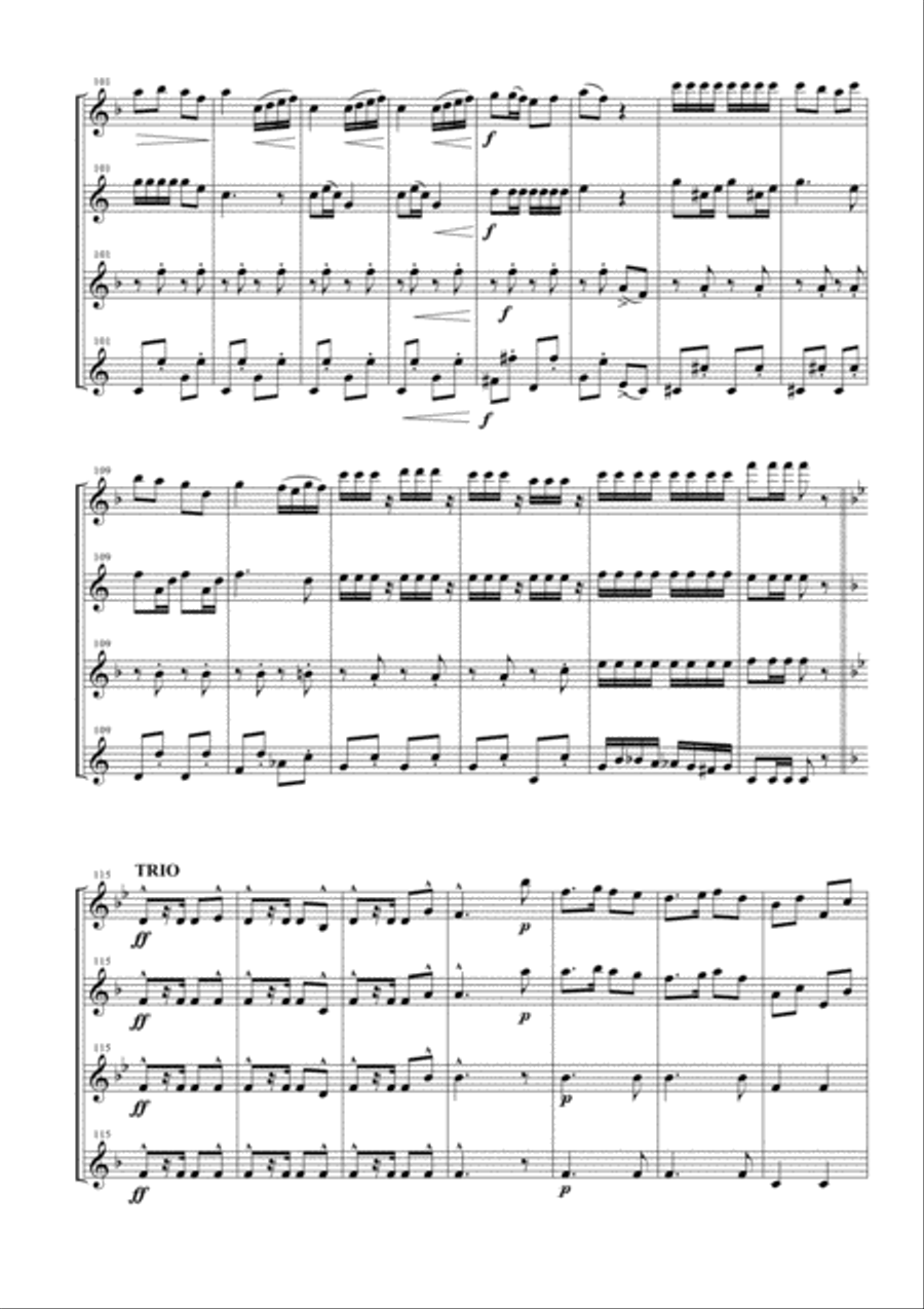 Florentiner March for Saxophone Quartet Saxophone Quartet scores gallery preview page 6