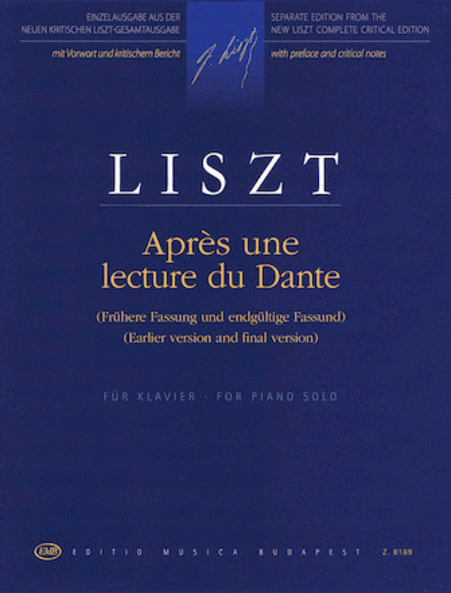 Franz Liszt : Apres une Lecture de Dante from Annees de pelerinage