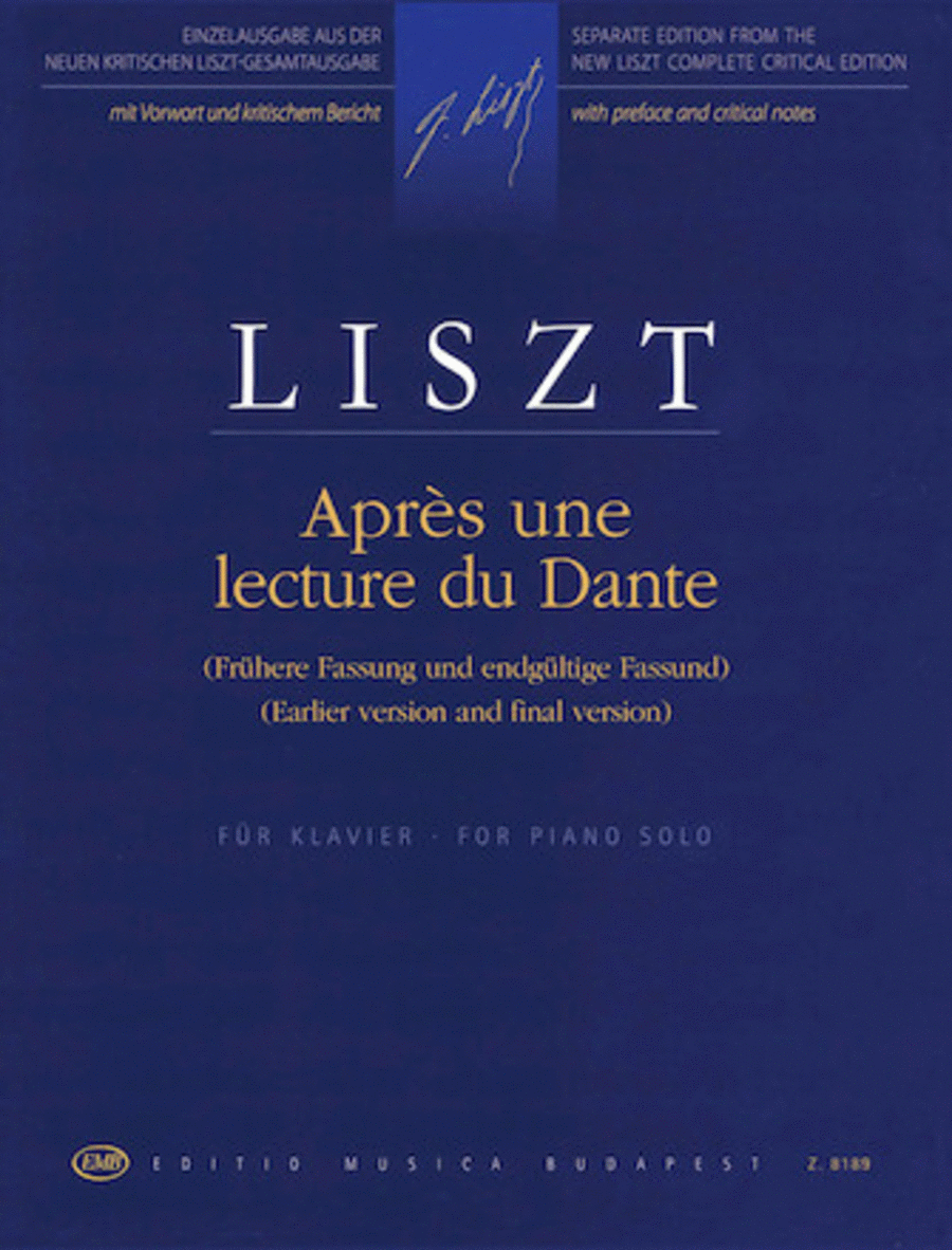 Après une Lecture de Dante from Années de pèlerinage Piano Solo scores gallery preview page 1