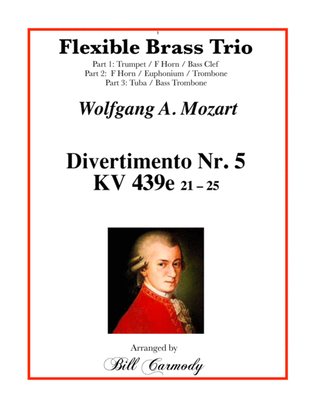 Book cover for Mozart Divertimento Nr. 5 (K. 439b) Flexible Brass Trio