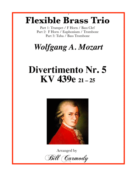Mozart Divertimento Nr. 5 (K. 439b) Flexible Brass Trio