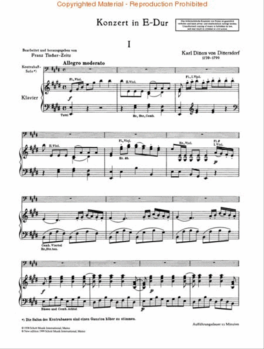 Double Bass Concerto in E Major, Krebs 172 Double Bass scores gallery preview page 2