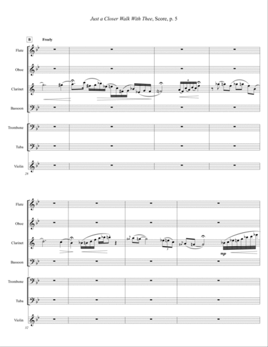 Just a Closer Walk with Thee - Theme and Variations Large Ensemble scores gallery preview page 5