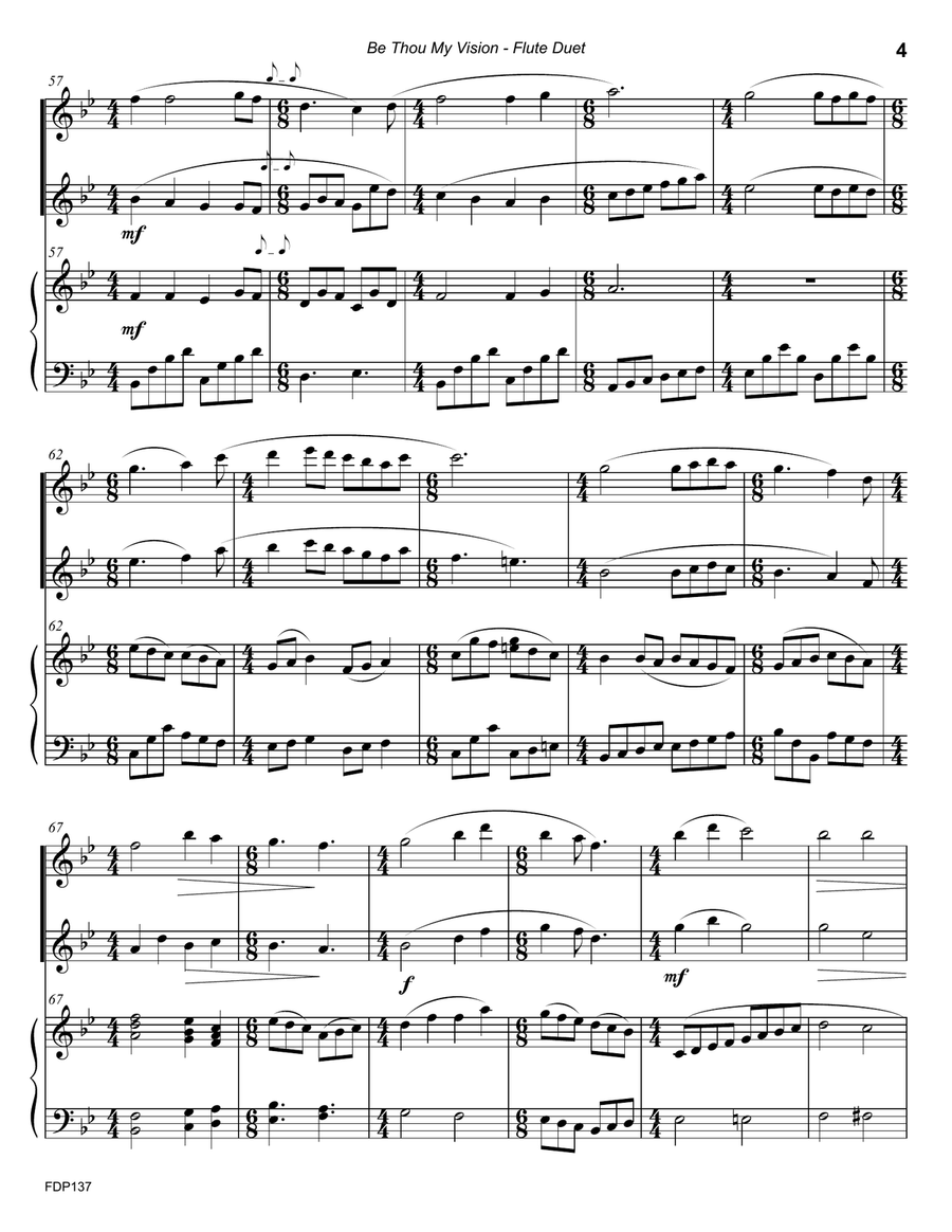 BE THOU MY VISION - FLUTE DUET with Piano Accompaniment Flute Duet scores gallery preview page 4