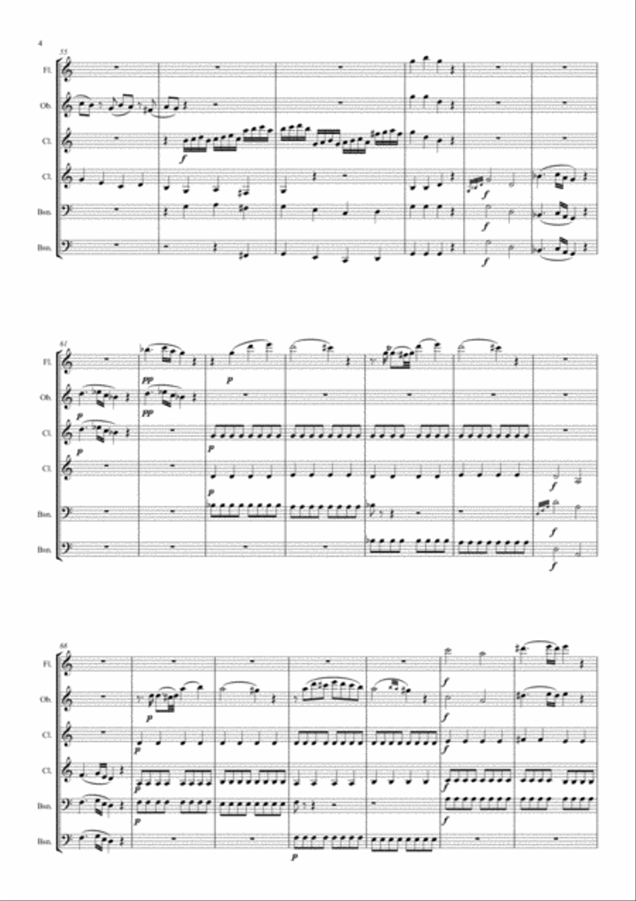 W.A Mozart - Piano Sonata No. 7 in C, K. 309 - 1º moviment (Sextet Woodwind) W.A Mozart - Piano Sonata No. 7 in C, K. 309 - 1º moviment (Sextet Woodwind) Woodwind Quartet scores gallery preview page 4