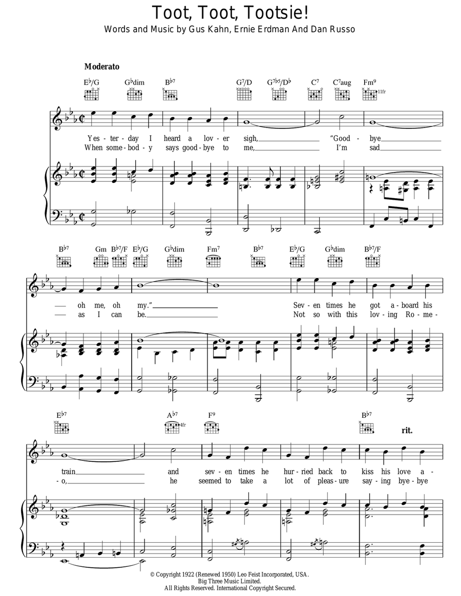 Toot, Toot, Tootsie! Toot, Toot, Tootsie! Acoustic Guitar scores gallery preview page 1