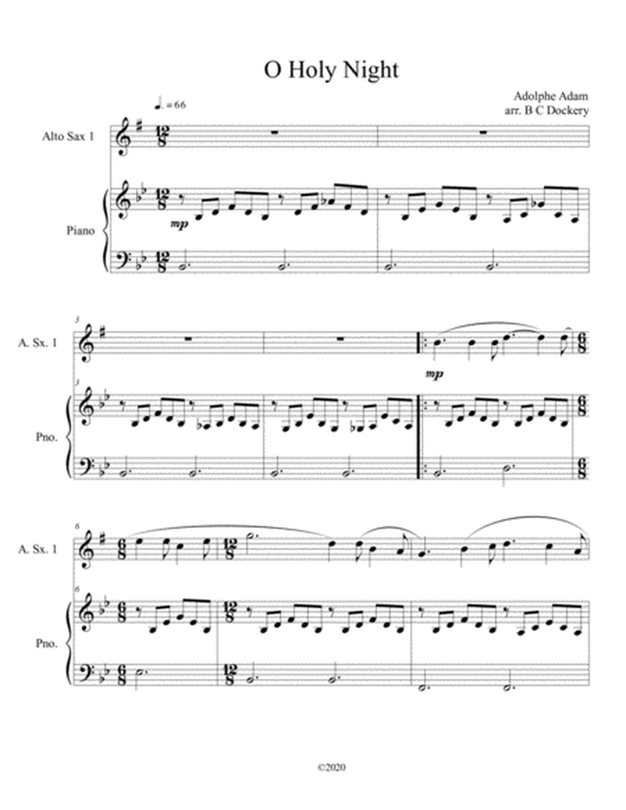 O Holy Night (alto sax solo) with piano accompaniment image number null