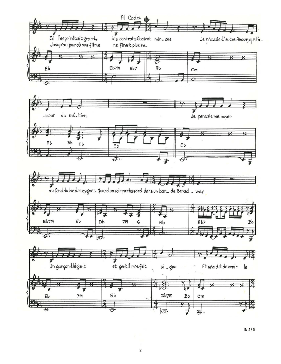 L'Amour Et Le Metier L'Amour Et Le Metier Piano, Vocal scores gallery preview page 2