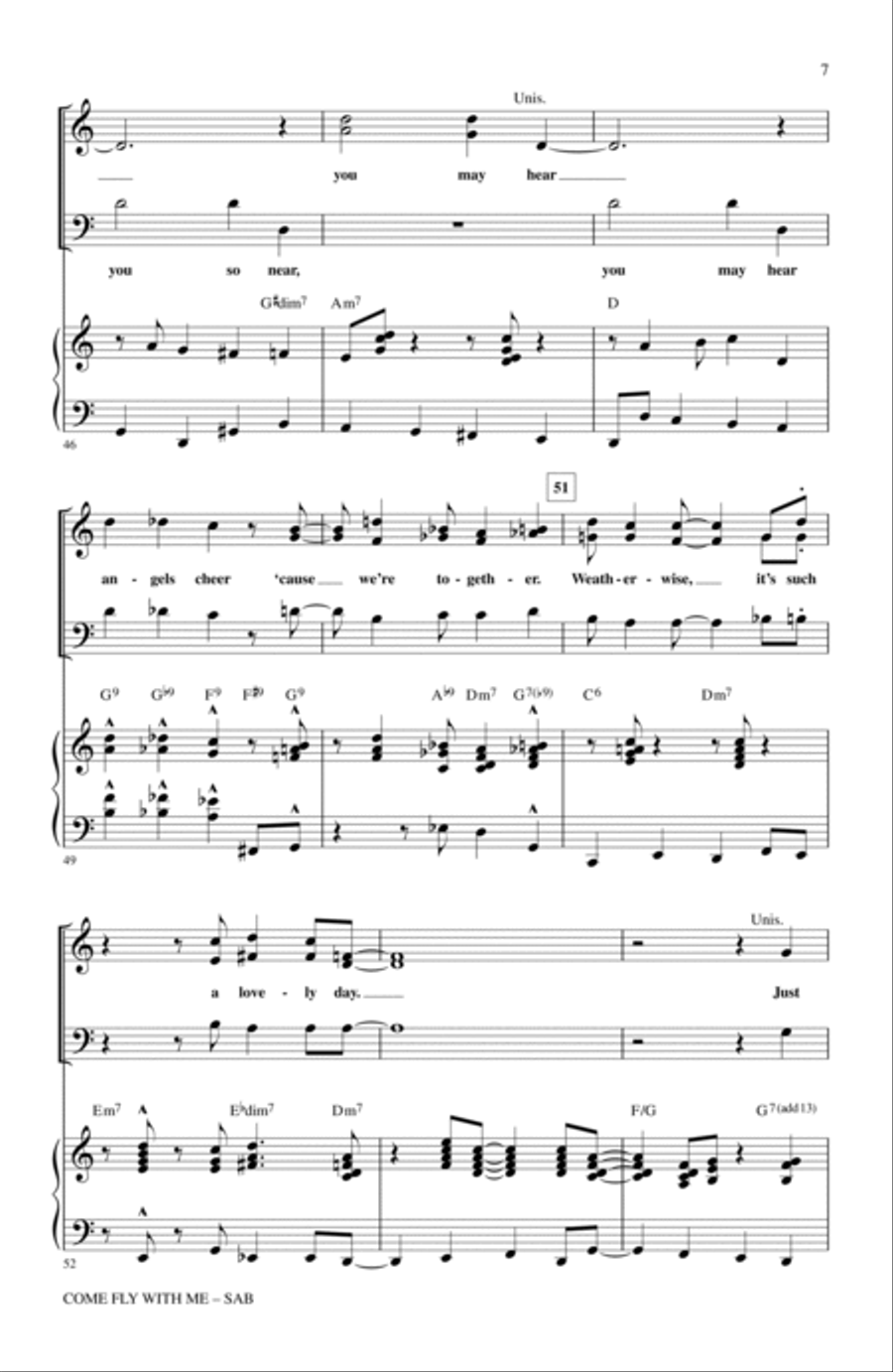 Come Fly With Me 3-Part scores gallery preview page 6