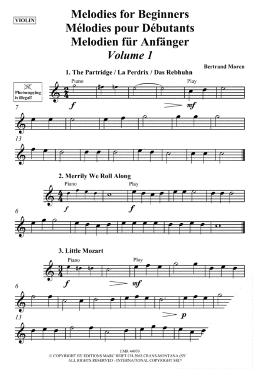 Melodies for Beginners Volume 1 Violin Solo scores gallery preview page 5