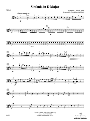 Sinfonia in D Major: Viola