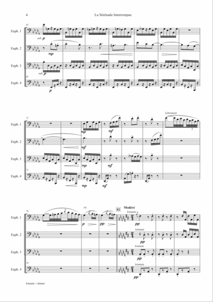 Three Debussy Preludes for Euphonium Quartet Euphonium Quartet scores gallery preview page 5