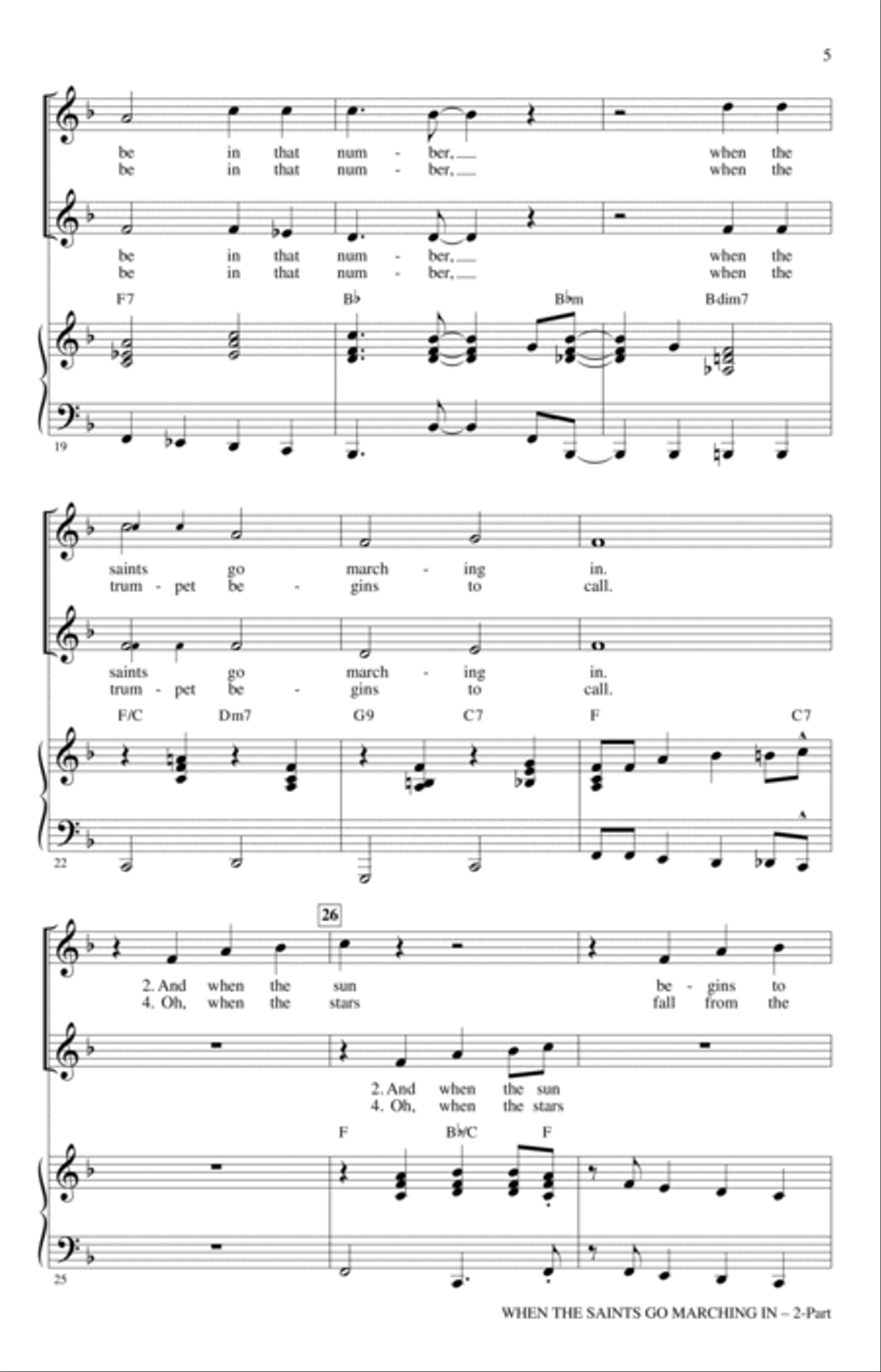 When The Saints Go Marching In (arr. Mac Huff) 2-Part scores gallery preview page 3