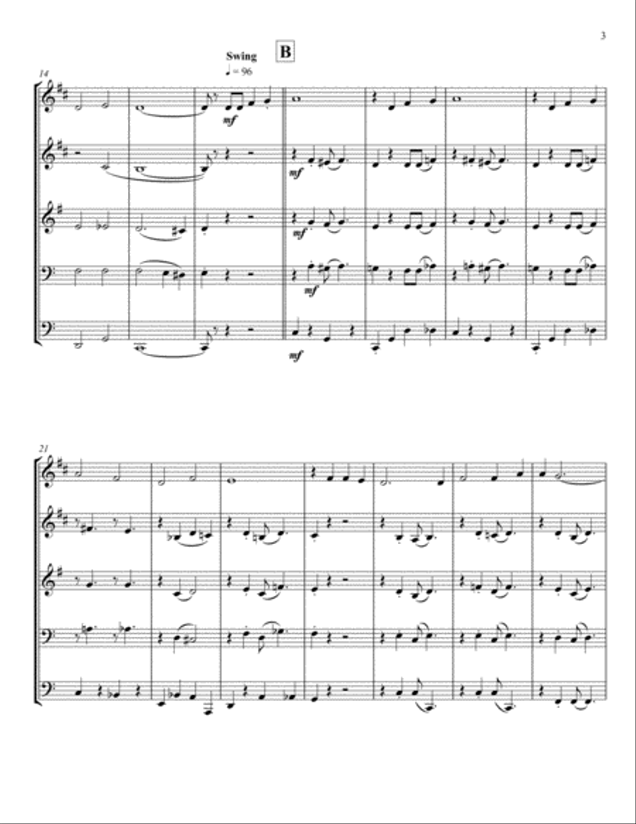 When the Saints Go Marching In, for Brass Quintet Brass Quintet scores gallery preview page 3