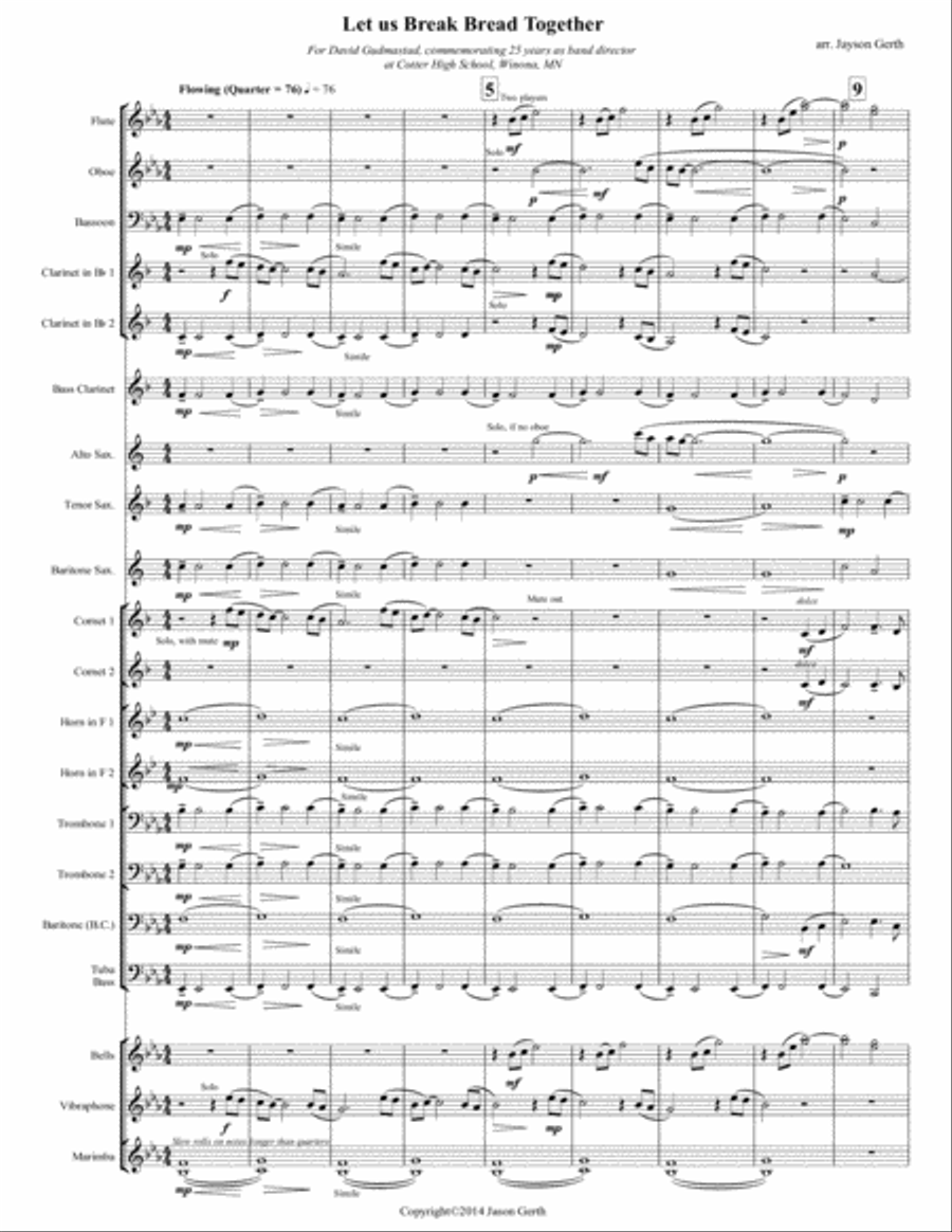 Let Us Break Bread Together Concert Band scores gallery preview page 2
