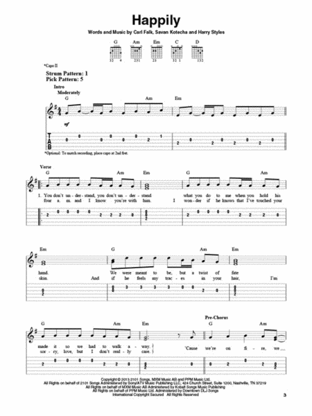 One Direction – Easy Guitar with Tab