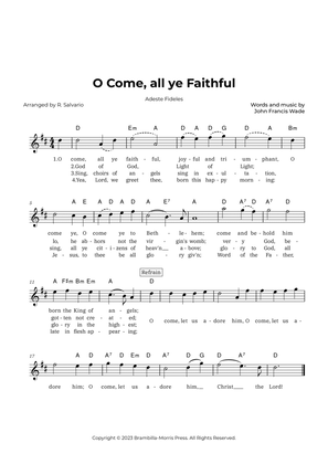O Come, all ye Faithful - Adeste Fideles (Key of D Major)