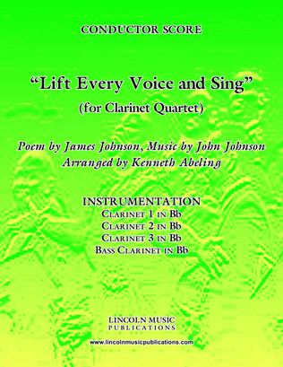 Book cover for Lift Every Voice and Sing (for Clarinet Quartet)