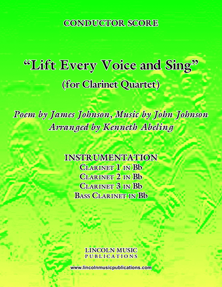 Lift Every Voice and Sing (for Clarinet Quartet) image number null