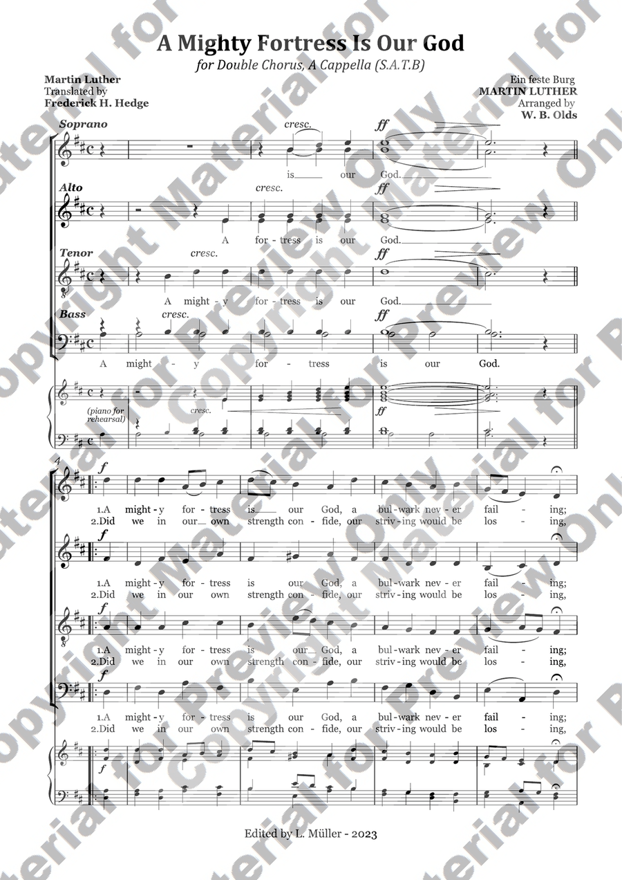 A Mighty Fortress is Our God - For Double Choir