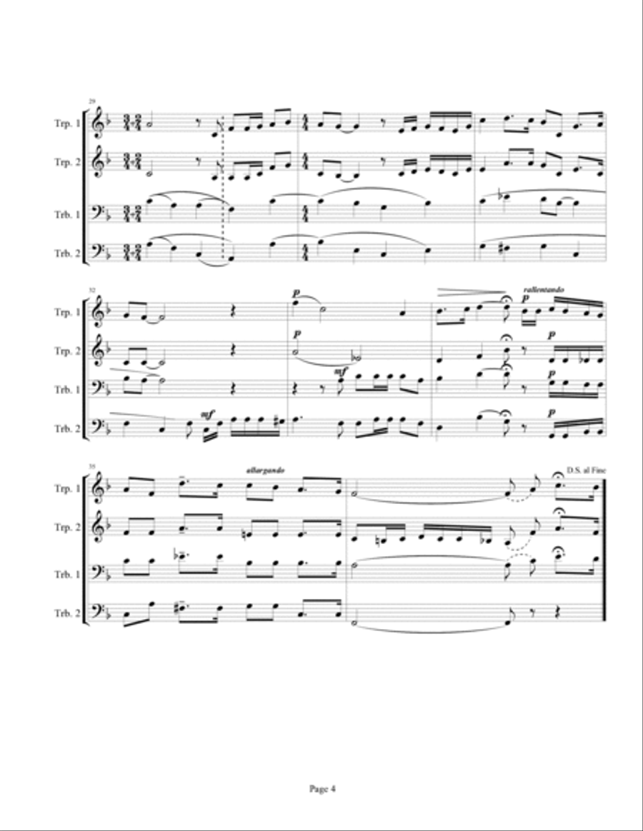 A la orilla de un palmar (Brass Quartet) Brass Quartet scores gallery preview page 4
