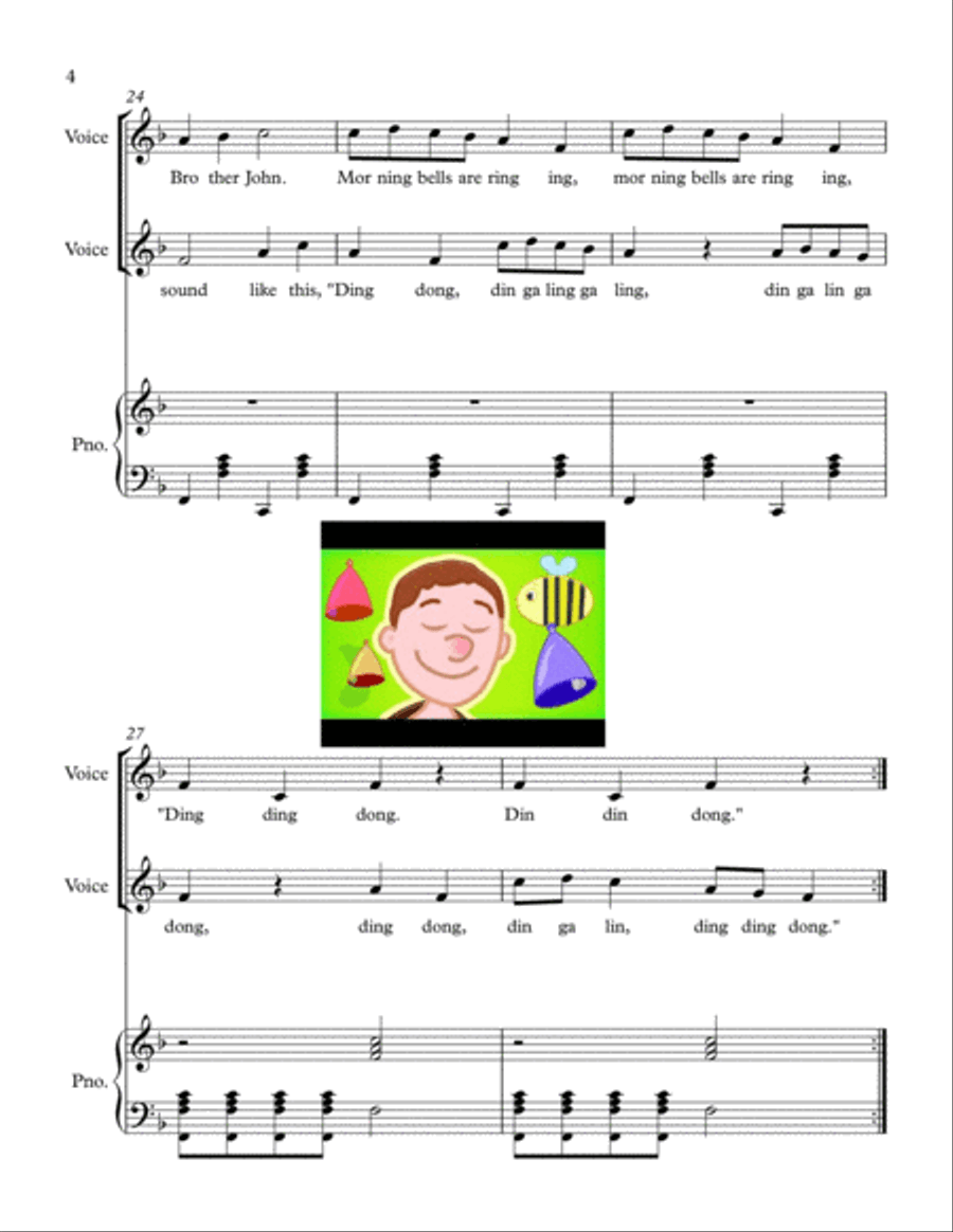 Brother John Partner Song with an original countermelody Choir scores gallery preview page 4