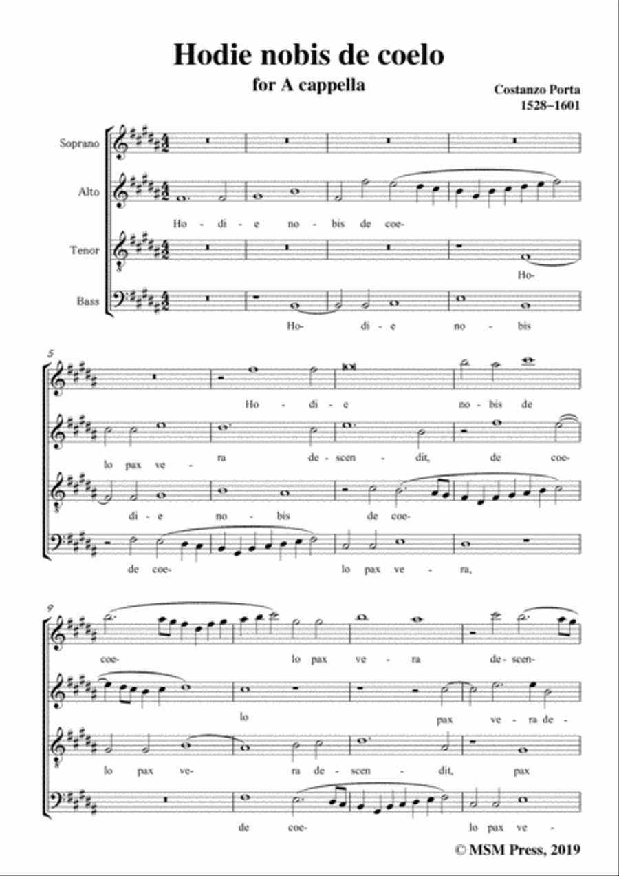 Porta-Hodie nobis de coelo,in B Major,for A cappella A Cappella scores gallery preview page 3