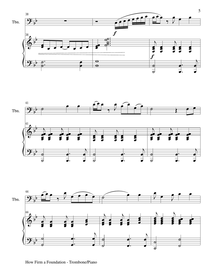 3 HYMNS OF ASSURANCE (for Trombone and Piano with Score/Parts) Piano scores gallery preview page 6
