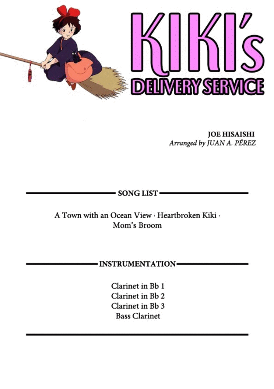 Kiki's Delivery Service (on A Clear Day) Clarinet Quartet scores gallery preview page 1